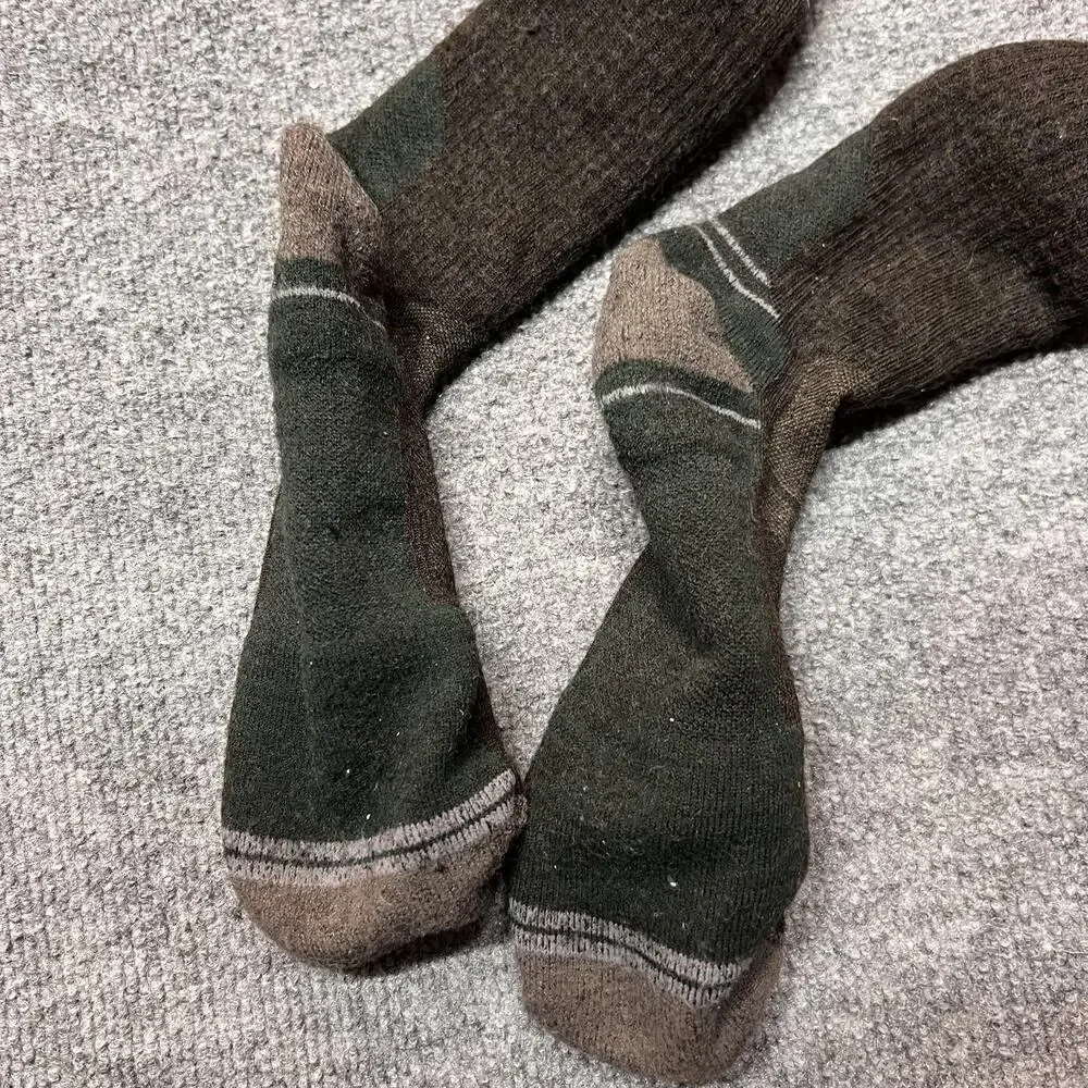 Smartwool Socks Mens Large Brown Hike Mid Calf Wool Hiking Outdoor Warm